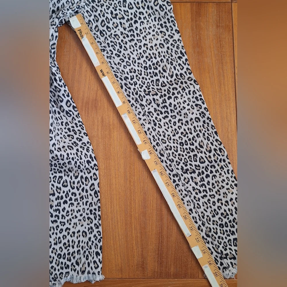 GAP Leopard Print Jeans Animal Stretchy Straight Pull On Elastic Cotton Kids 14